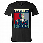 Donald Trump How's Tshirt, Black, V-Neck T-Shirt