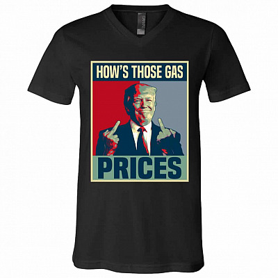 Donald Trump How's Tshirt, Black, V-Neck T-Shirt