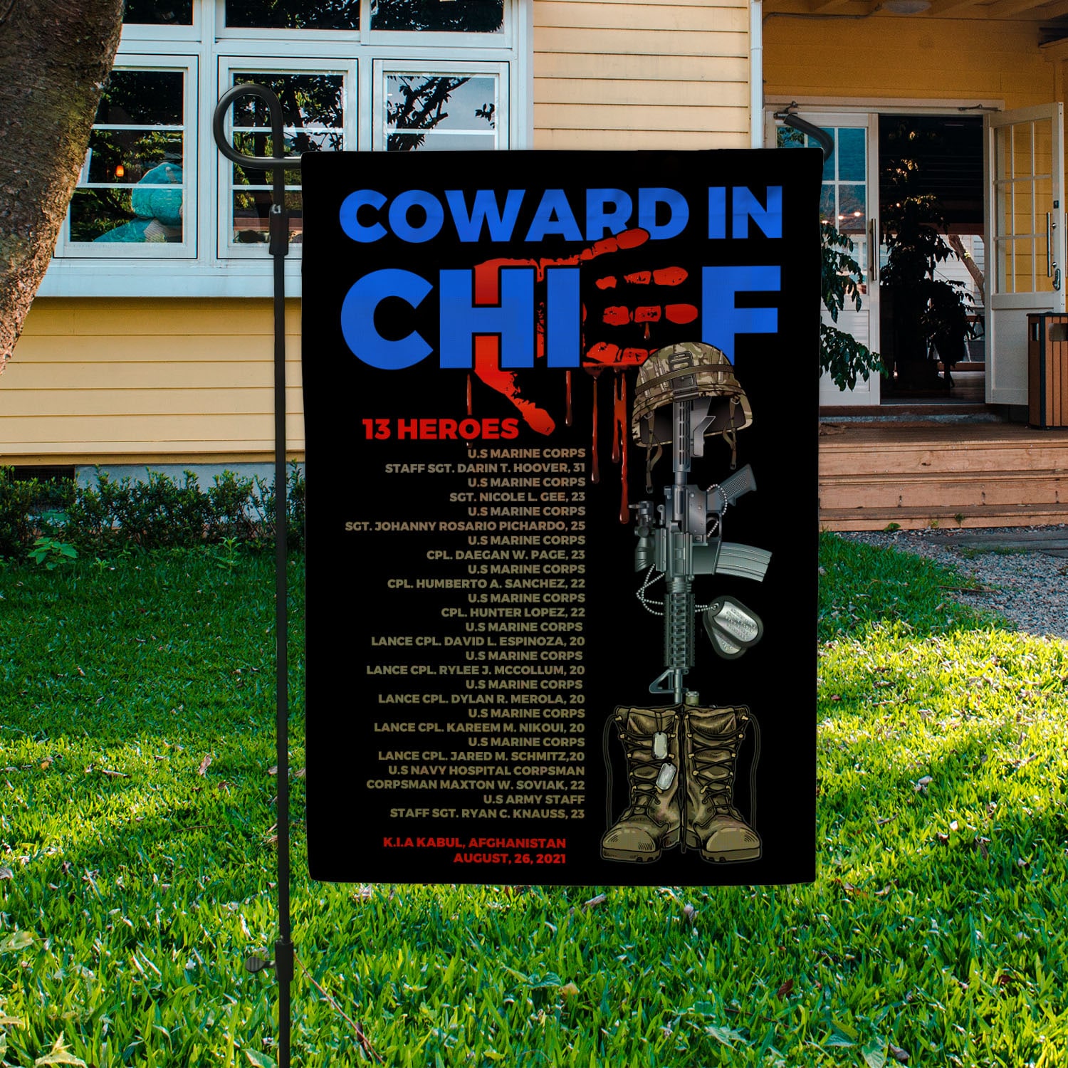 47 HG . Coward In Chief_30x40 Garden Flag Mockup 3