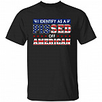 5VT. Identify Pissed Off American, Black, Unisex T-Shirt