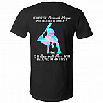 7VT. Mom Behind Every Baseball Player, Black, V-Neck T-Shirt