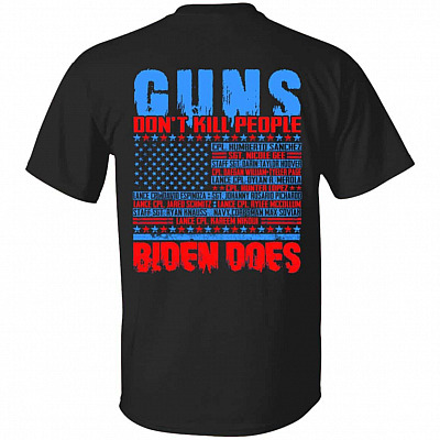1VT. UU TIEN Gun Don't Kill People Biden, Black, Unisex T-Shirt