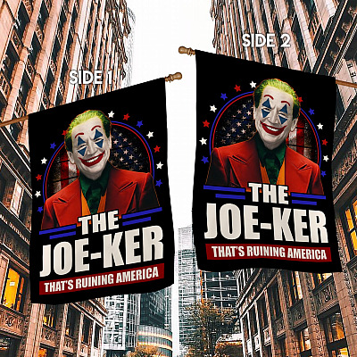 Alternative view of Biden The Joe-Ker That's Ruining America - Funny Joe Biden Clown Garden Flag - House Flag