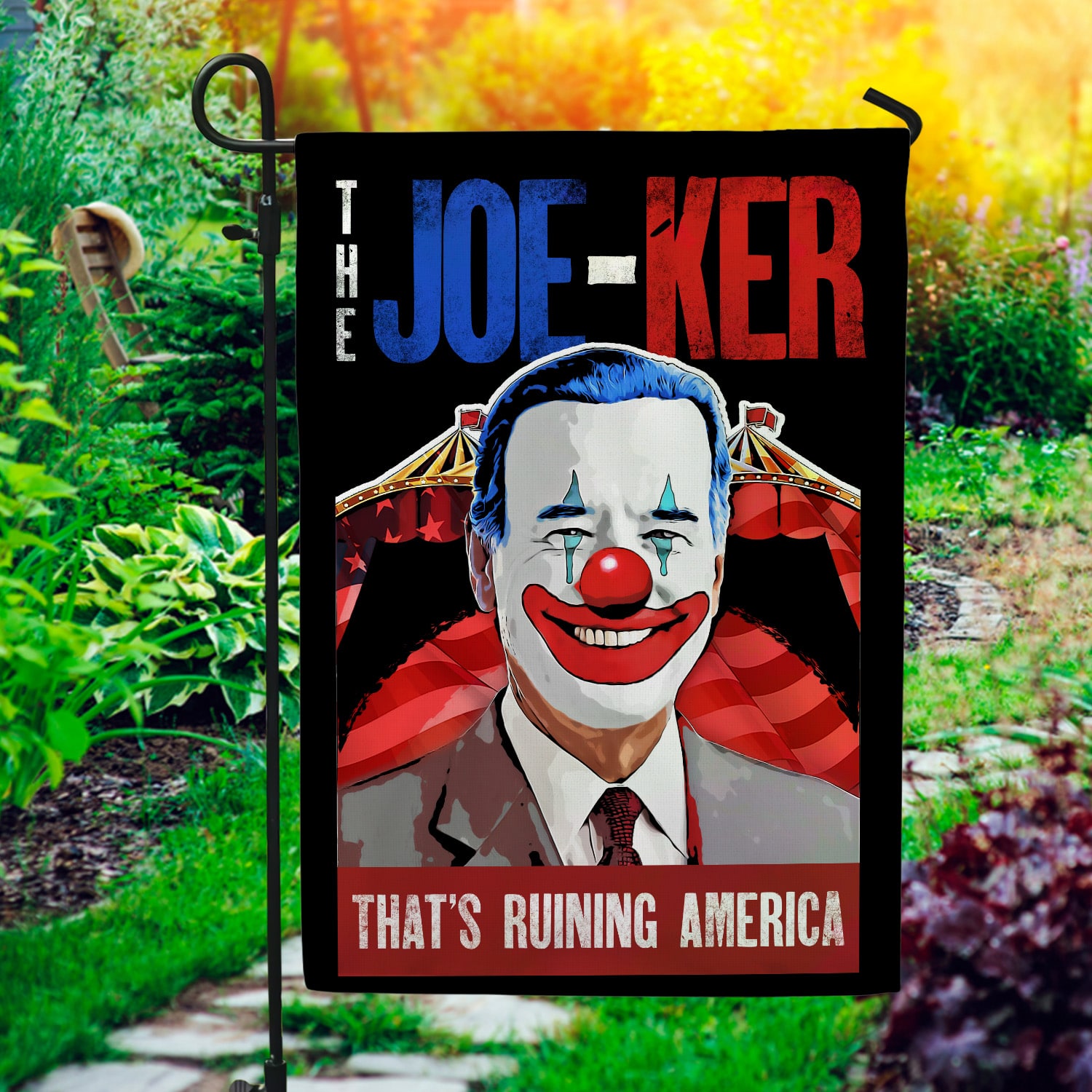 2NH. Uu tien. The Joe-Ker (flag) 30x40 Garden Flag Mockup 1