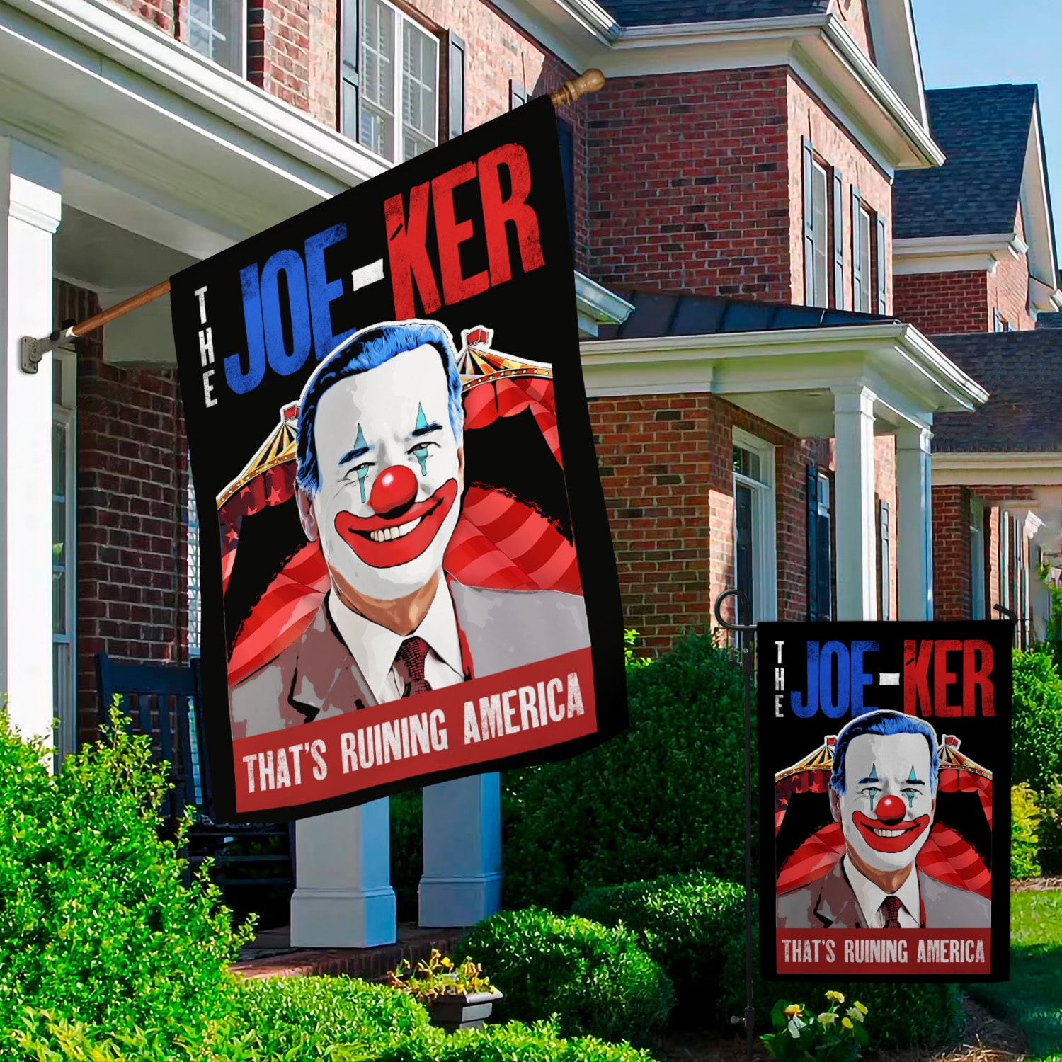 2NH. Uu tien. The Joe-Ker (flag) 30x40 Garden & House Mockup 2