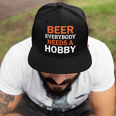 Beer Everybody Needs A Hobby Twill Cap - High-Profile Snapback Hat - Beer Lover Hat