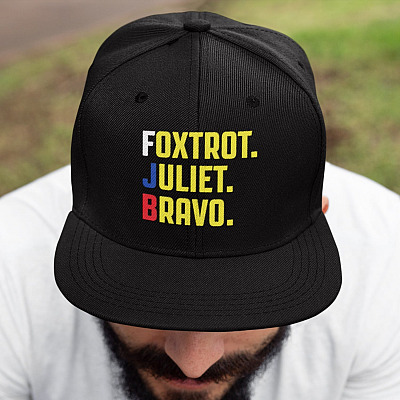 FJB Pro America For Joe Biden Twill Cap - High-Profile Snapback Hat - Trucker Hat - Foxtrot Juliet-Bravo Hat