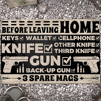 Before Leaving Home Keys Wallet Cellphone Funny Welcome Doormat Entrance Indoor Outdoor Decorative Doormat