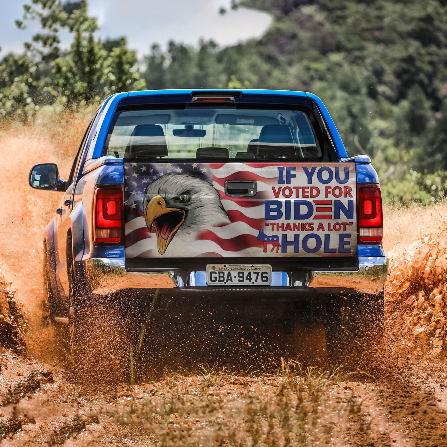 1VT. If You Voted For Biden Tailgate Tailgate Wrap Mockup 3