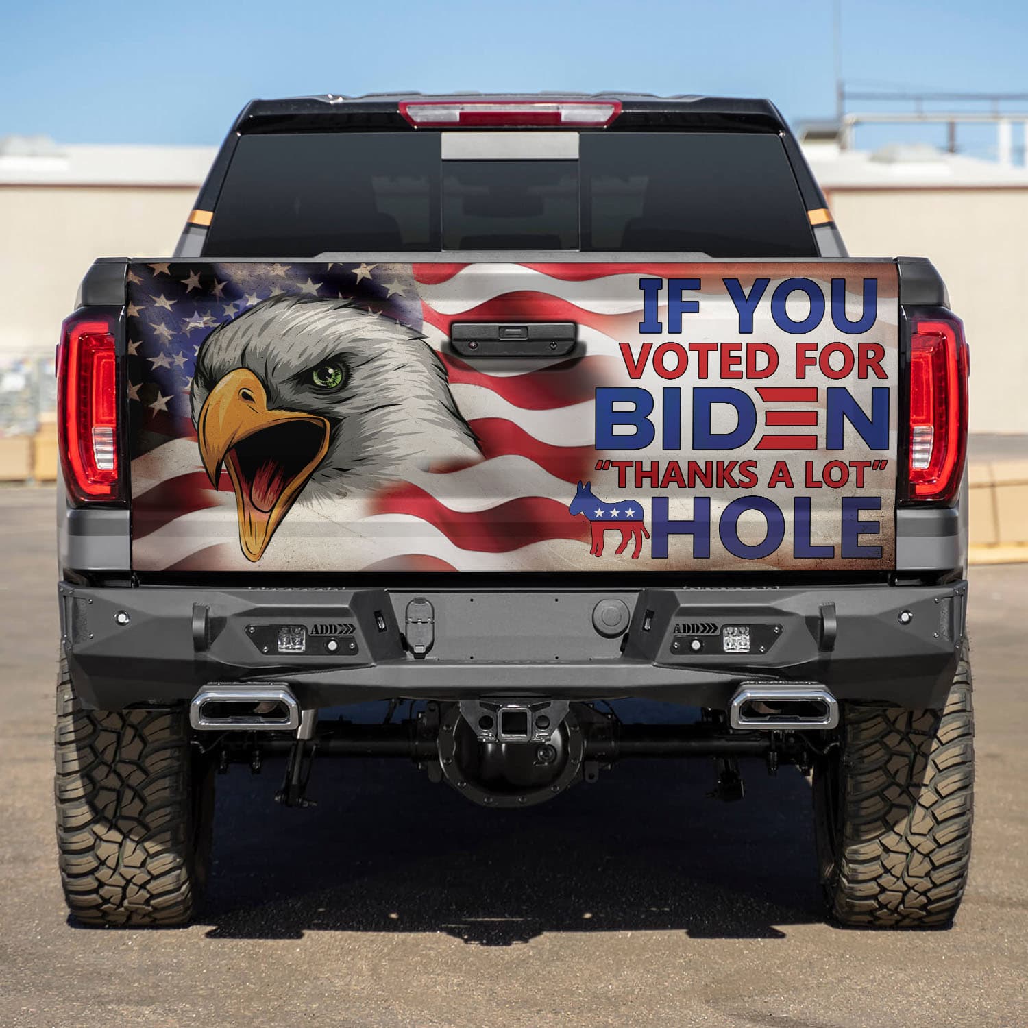 1VT. If You Voted For Biden Tailgate Tailgate Wrap Mockup 5