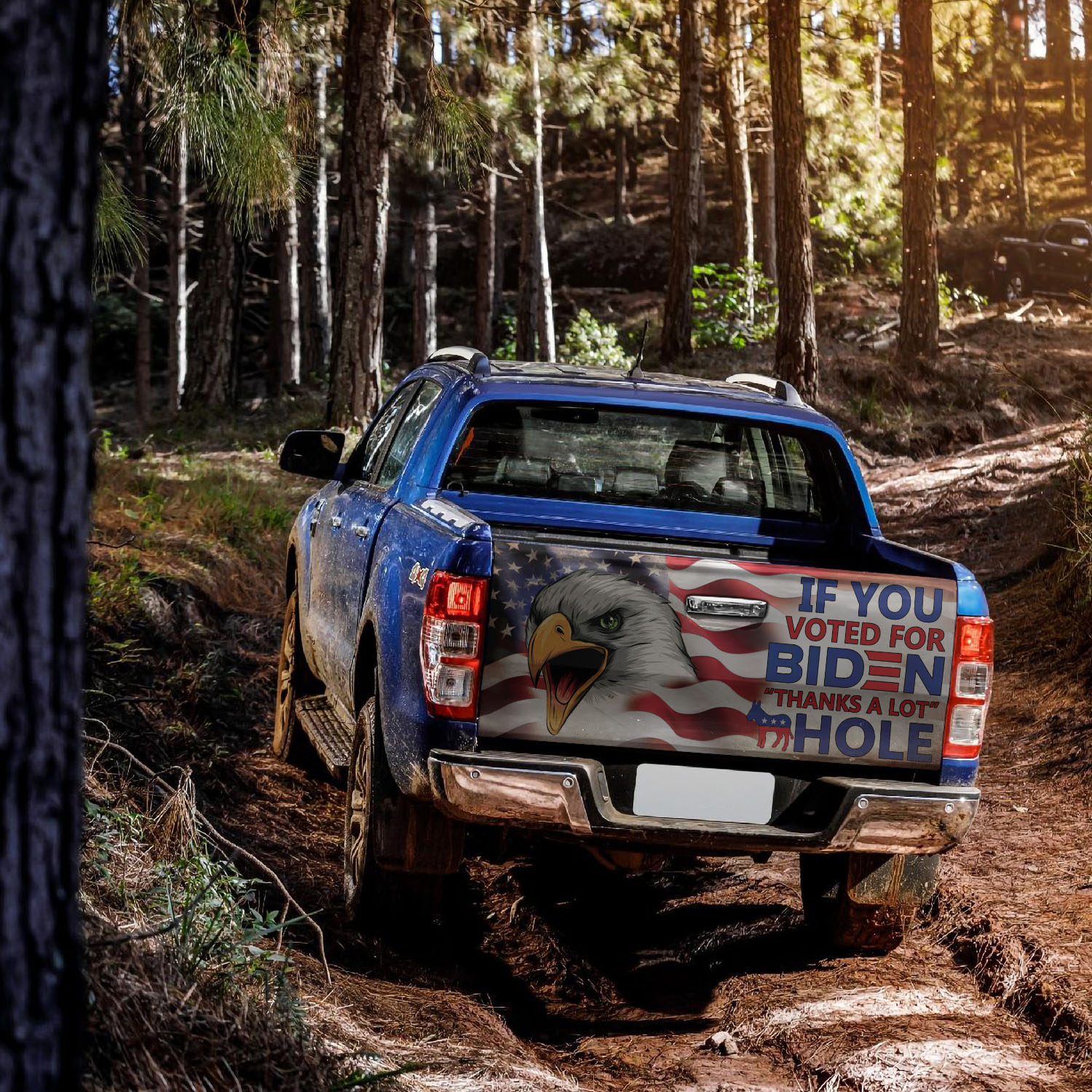 1VT. If You Voted For Biden Tailgate Tailgate Wrap Mockup 16