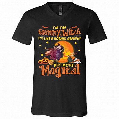 witch, Black, V-Neck T-Shirt
