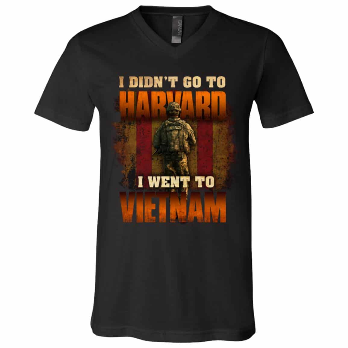 harvard, Black, V-Neck T-Shirt