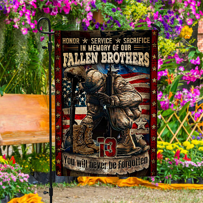 Honor Service Sacrifice In Memory Of Our Fallen Brothers Garden Flag - 13 Heroes Never Forget House Flag