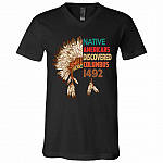native, Black, V-Neck T-Shirt