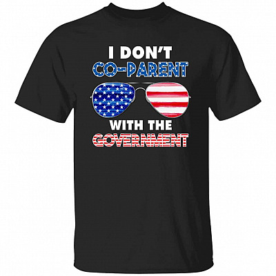 8VT. Don't Co-Parent With Government, Black, Unisex T-Shirt