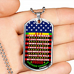 I Am A Veteran I Love Freedom I Wore Dog Tags I Have A DD-214 I Have Served My Country Dog Tag Pendant Necklace