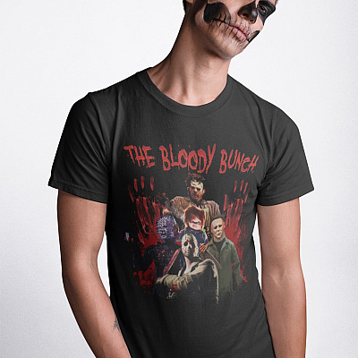 Alternative view of Horror Characters Movie The Bloody Bunch T-Shirt - Horror Character Halloween T-Shirt