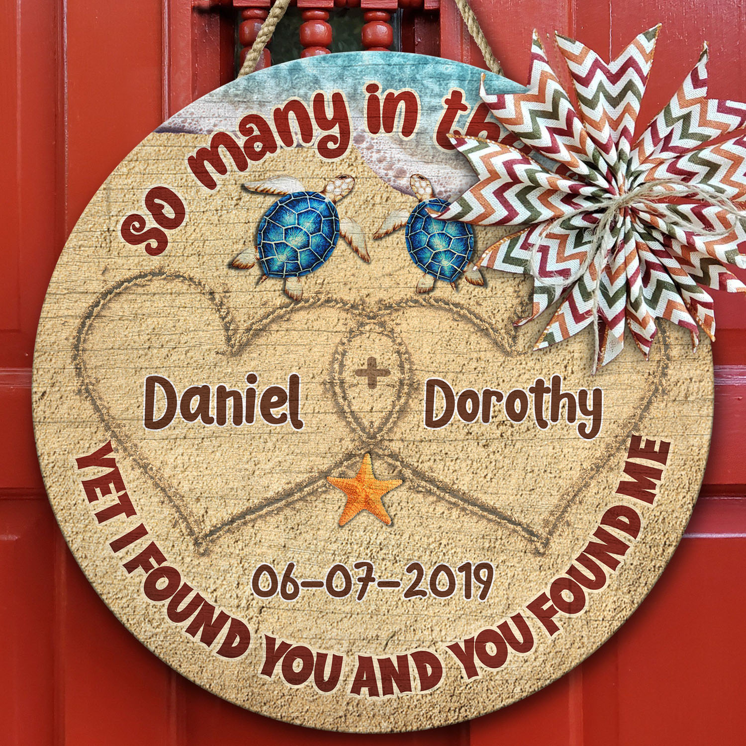 6VT. So Many In The Sea Turtle (Sample Design) Door Sign Mockup 10