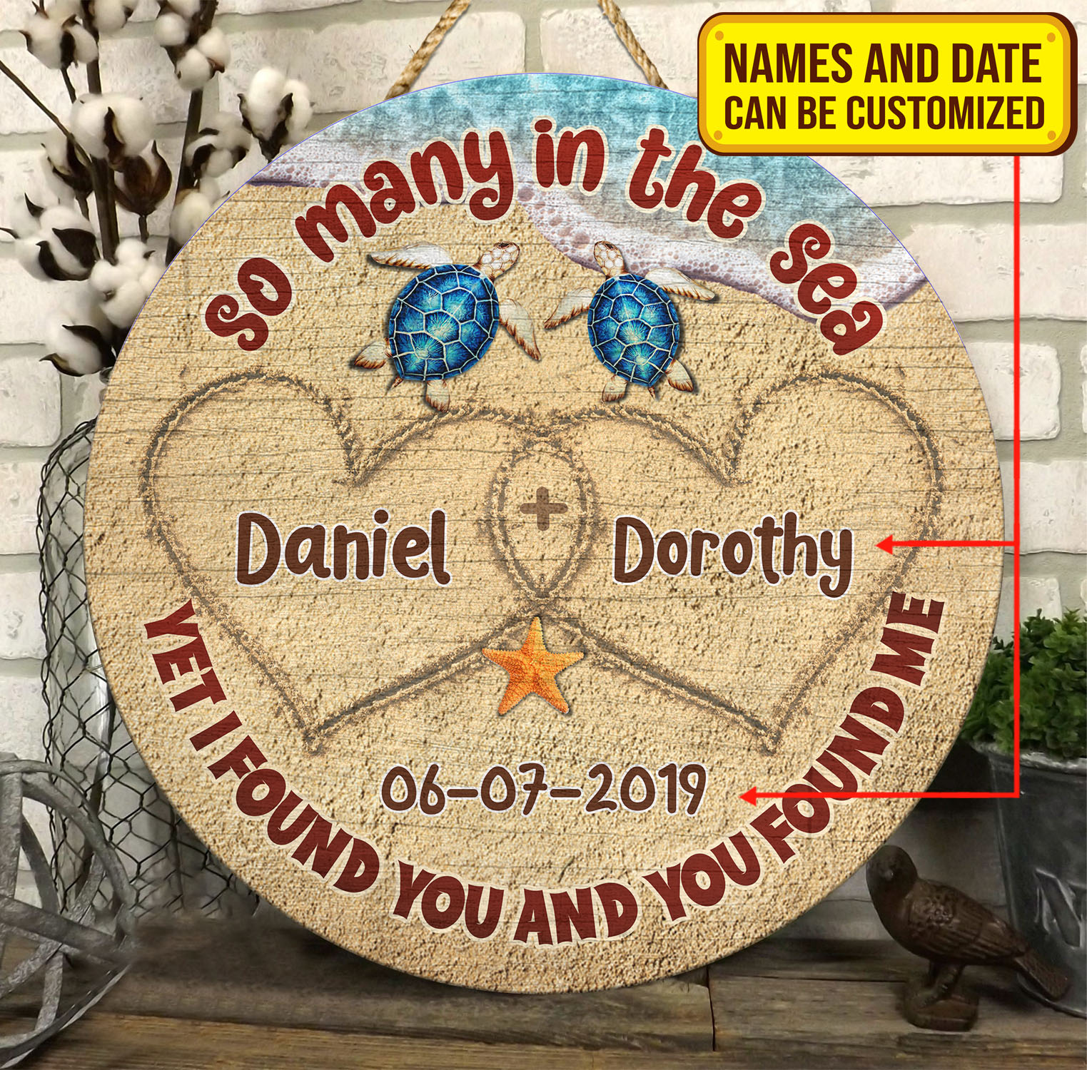 6VT. So Many In The Sea Turtle door sign mk3