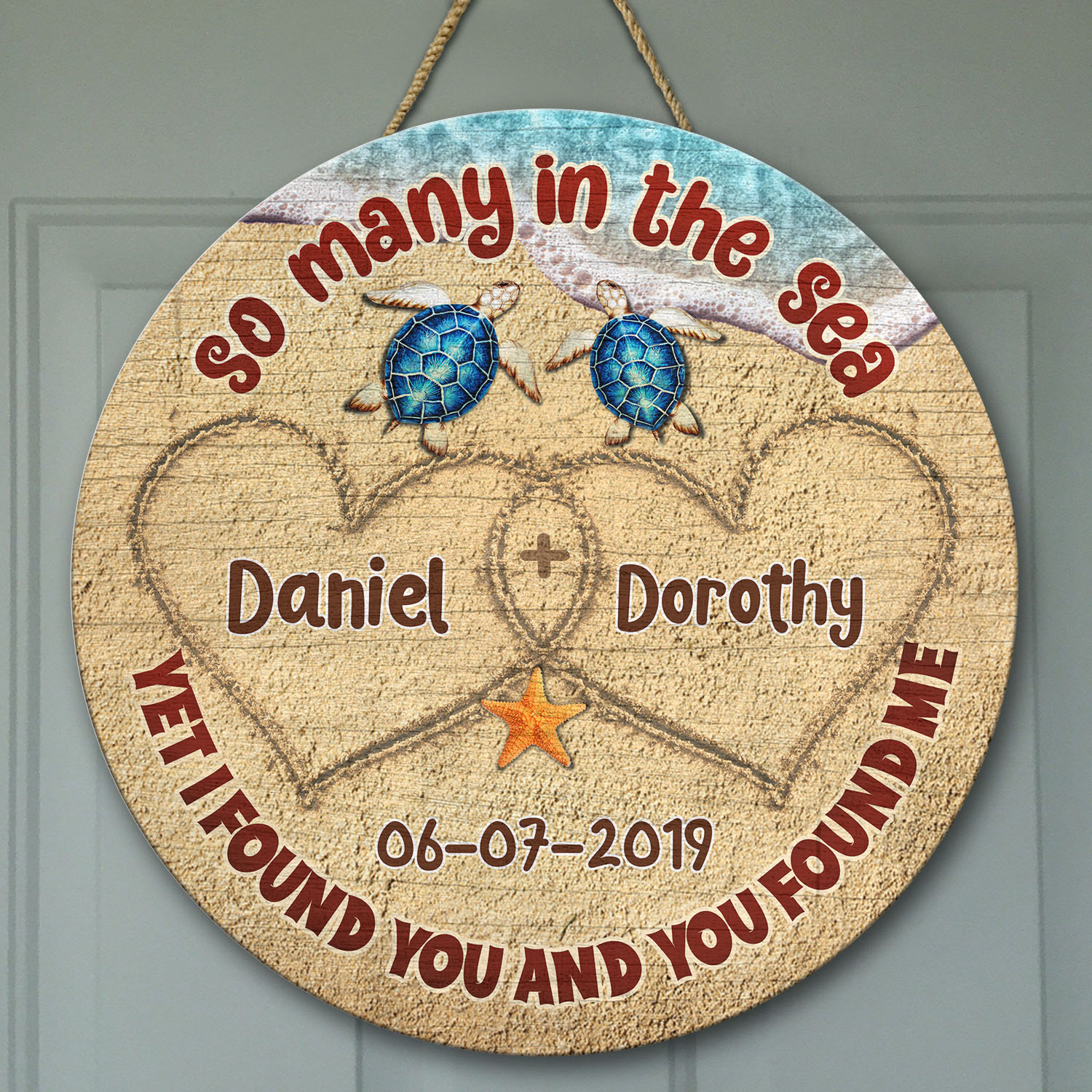 6VT. So Many In The Sea Turtle (Sample Design) Door Sign Mockup 9