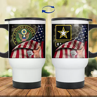 14 oz. White Travel Mug