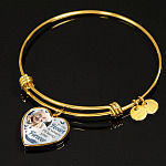 Custom Photo In My Heart Is Where I'll Keep You Forever Wings Personalized Memorial Heart Necklace - Bangle