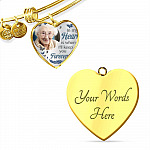 Custom Photo In My Heart Is Where I'll Keep You Forever Wings Personalized Memorial Heart Necklace - Bangle