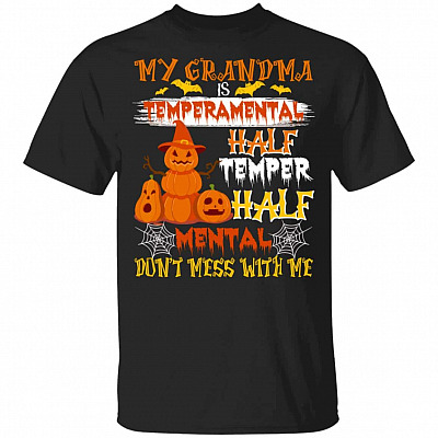 6UT. My Grandma Temperamental, Black, Youth T-Shirt