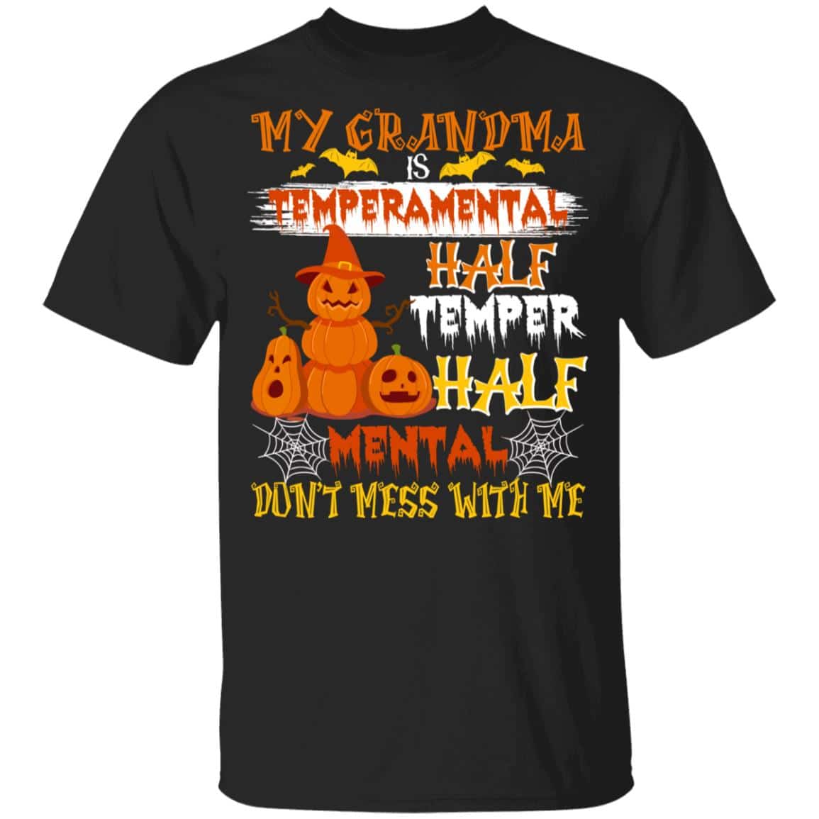 6UT. My Grandma Temperamental, Black, Youth T-Shirt