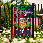 Trump Make Christmas Great Again Outdoor Indoor Garden Flag - House Flag - Wall Flag - Trump Christmas Flag