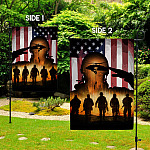 4NH. American Veteran Flag Garden Flag Mockup 2 Side