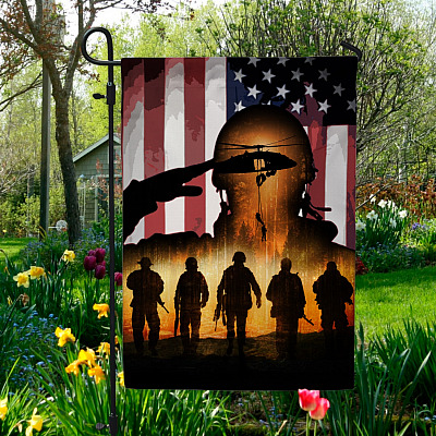American Veteran Decorative Garden Flag - Indoor Outdoor Flag - House Flag - Veteran Day Flag