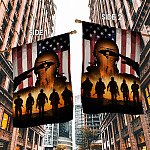 4NH. American Veteran Flag House Flag Mockup 2 Side-1