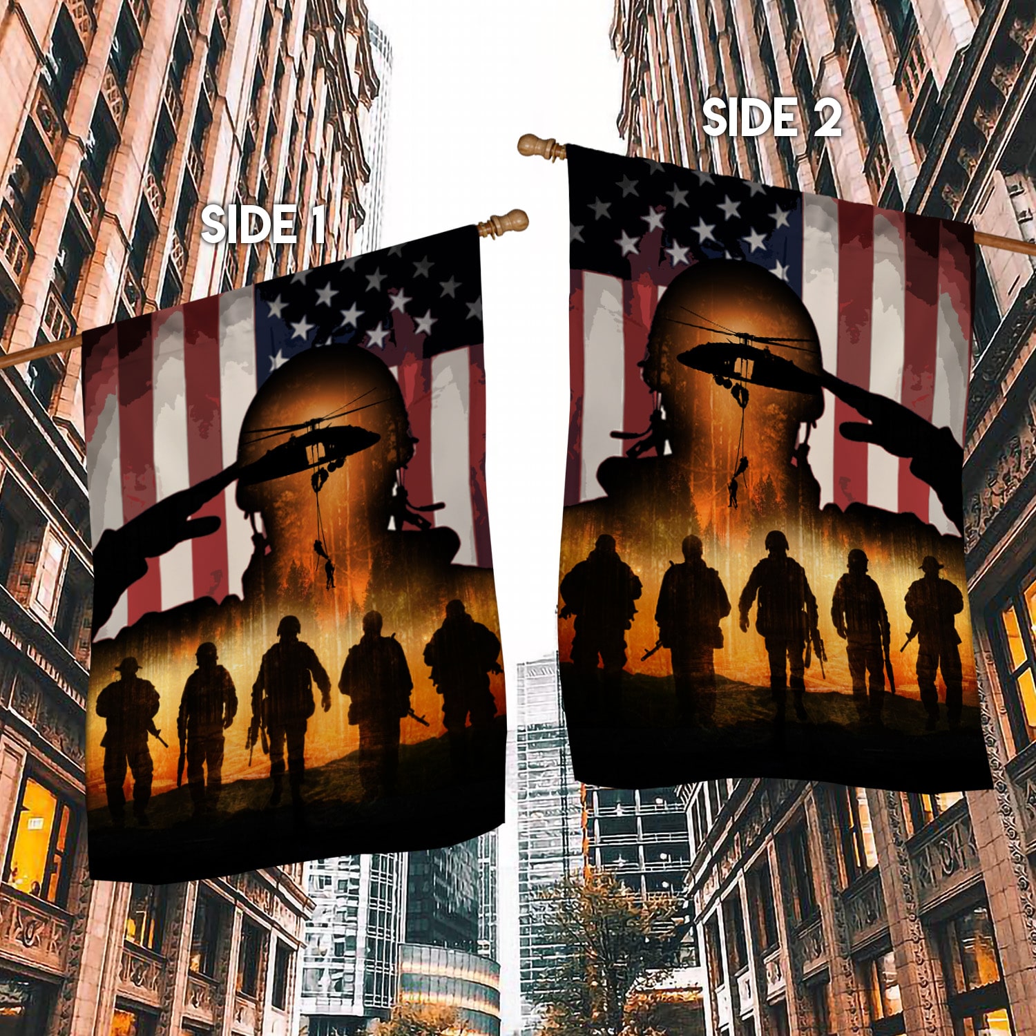 4NH. American Veteran Flag House Flag Mockup 2 Side-1