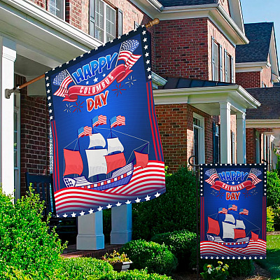 Alternative view of Abraham Lincoln Presidents Day Garden Flag - House Flag - Wall Flag - President Day Decorations