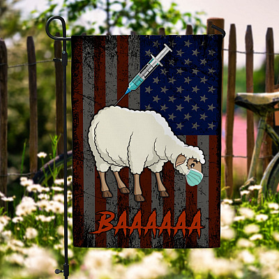 Sheep Anti Vaccine and Mask American Decorative Garden Flag - Indoor Outdoor Flag - House Flag