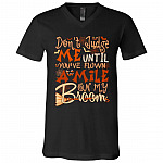 4KNG. on my broom, Black, V-Neck T-Shirt