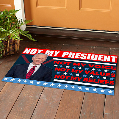 Alternative view of Joe Biden Not My President Not My Voice Not My Values Not My Beliefs House Doormat - Anti Biden Outdoor Doormat