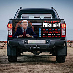 1VT. UU TIEN Biden Not My President_tailgate Tailgate Wrap Mockup 4