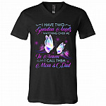 2VT. I Have Two Guardian Angels Mom And Dad, Black, V-Neck T-Shirt