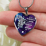 I'm Not A Widow I'm A Wife To A Husband With Butterfly Wings Heart Pendant Necklace - In Memory Of Husband Remembrance Necklace