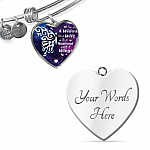 I'm Not A Widow I'm A Wife To A Husband With Butterfly Wings Heart Pendant Necklace - In Memory Of Husband Remembrance Necklace