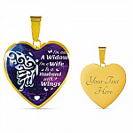 I'm Not A Widow I'm A Wife To A Husband With Butterfly Wings Heart Pendant Necklace - In Memory Of Husband Remembrance Necklace