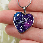 I'm Not A Widow I'm A Wife To A Husband With Cardinal Wings Heart Pendant Necklace - In Memory Of Husband Remembrance Necklace