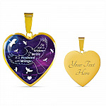 I'm Not A Widow I'm A Wife To A Husband With Cardinal Wings Heart Pendant Necklace - In Memory Of Husband Remembrance Necklace