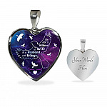 I'm Not A Widow I'm A Wife To A Husband With Cardinal Wings Heart Pendant Necklace - In Memory Of Husband Remembrance Necklace