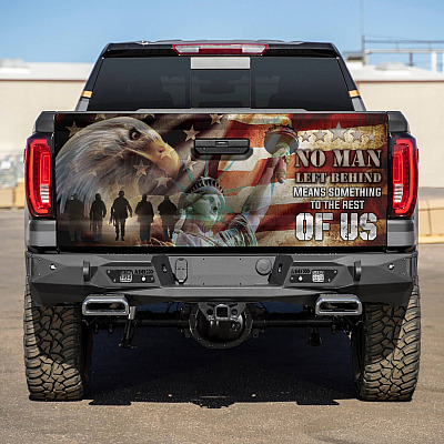 Proud US Soldiers Veteran American Patriotic Truck Tailgate Decal Sticker Wrap - No Man Left Behind Vinyl Graphic Decal Bumper Sticker