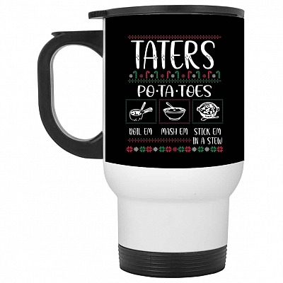 14 oz. White Travel Mug