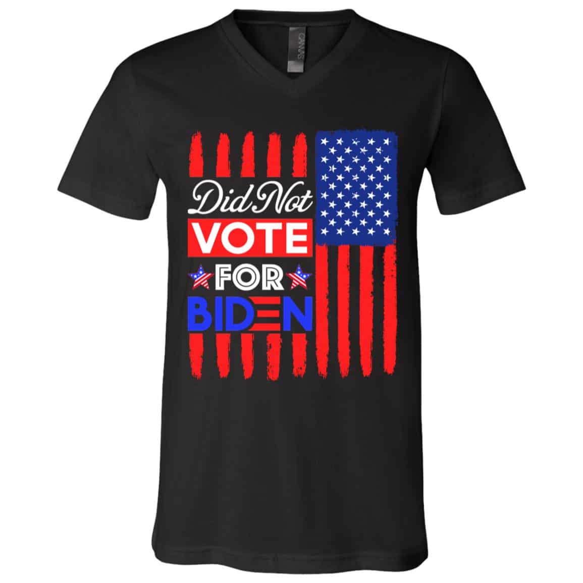 Did Not Vote For Biden T-Shirt, Black, V-Neck T-Shirt